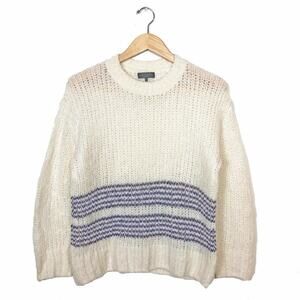 Rag and Bone Iceland Crew Alpaca Sweater Cozy Oversized Contrast Stripe M